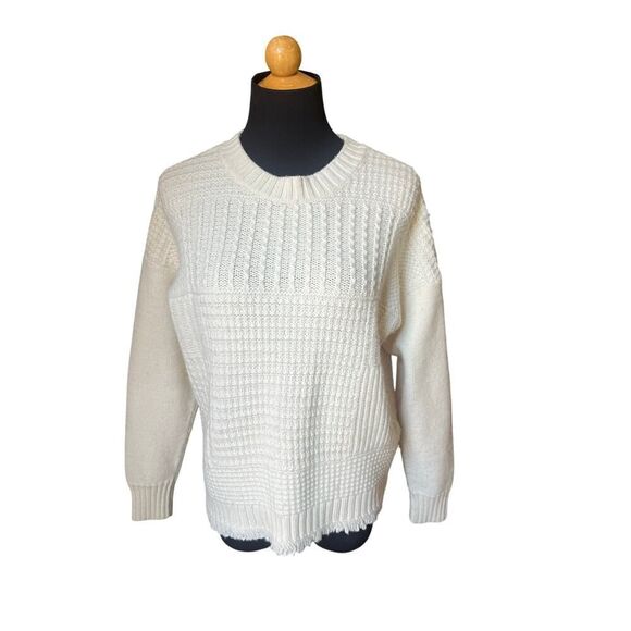 Madewel Stitchmix Pullover Sweater Top Ivory Size M G9617 MSRP $98 - Picture 9 of 11